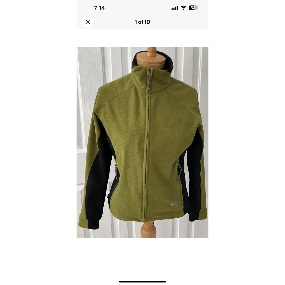Mountain Hardware Womens windstopper Jacket Olive Green/Black Size 6 Softshell